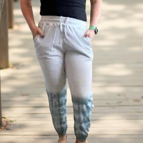 Sweatpants  / Tye-dye sweatpants / joggers Hem & Thread French Terry NWT - Picture 8 of 12